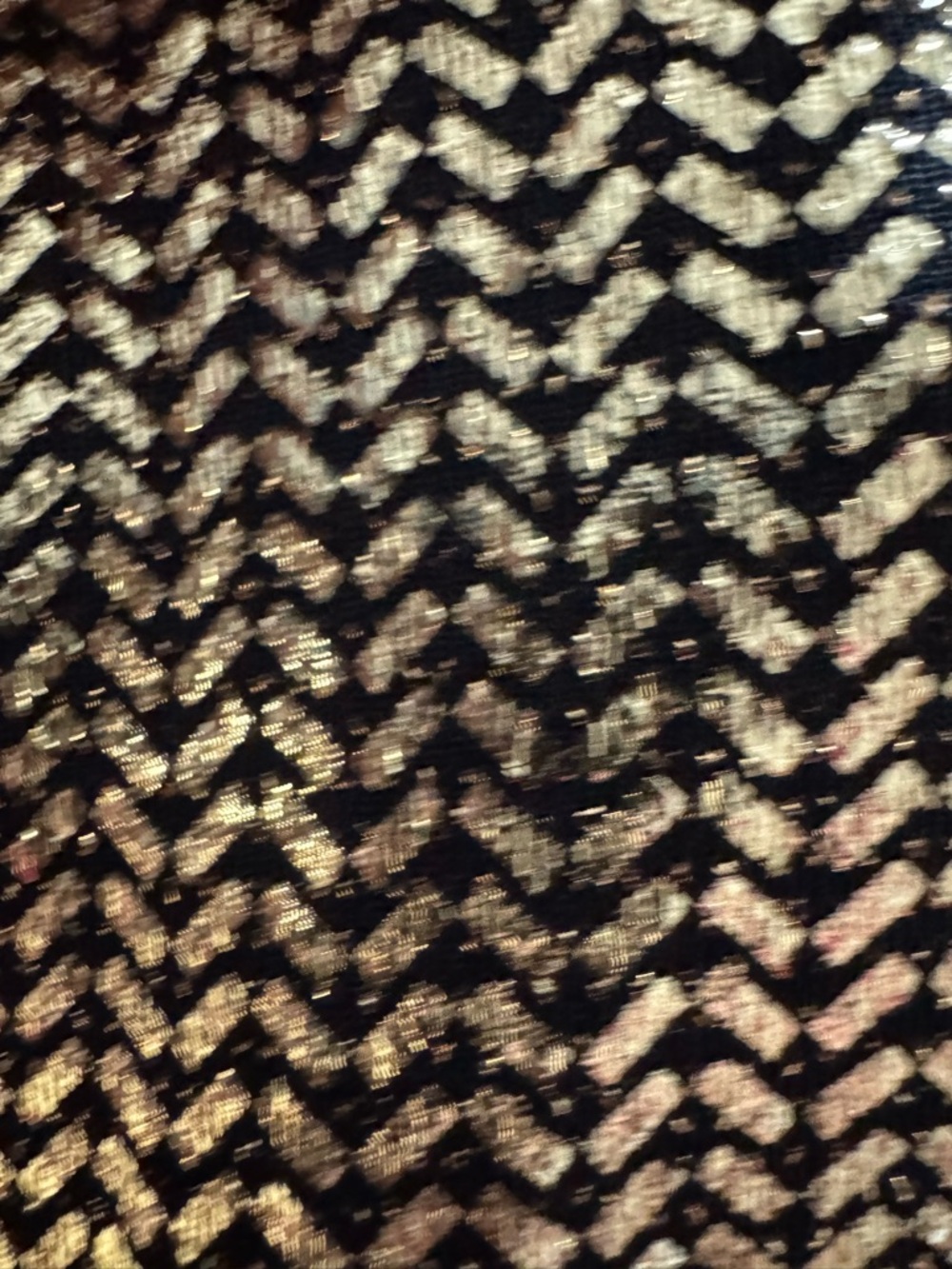 Metallic Knit Shift Dress - Gold & Black - Picture 2 of 4